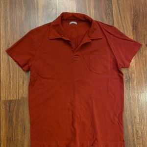 Sunspel Red Polo Shirt